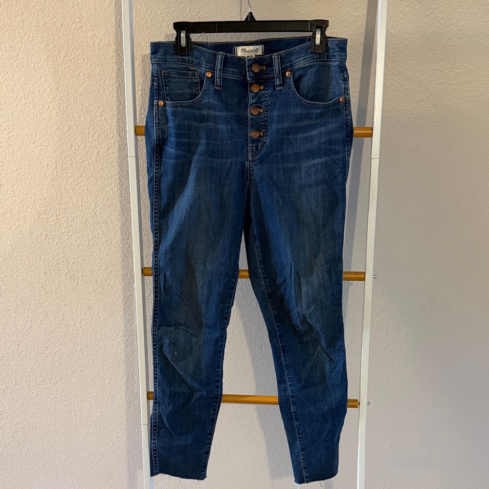 Madewell High Rise Indigo Jeans with Button Fly